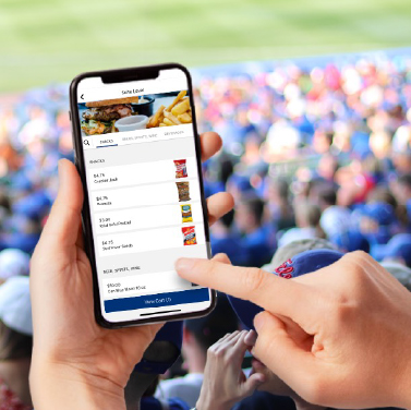 Fan ordering concessions from mobile app